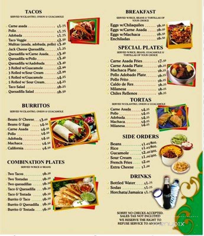Mr Tacos - National City, CA menu_pic