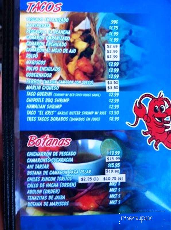 Rincon Del Mar - National City, CA menu_pic