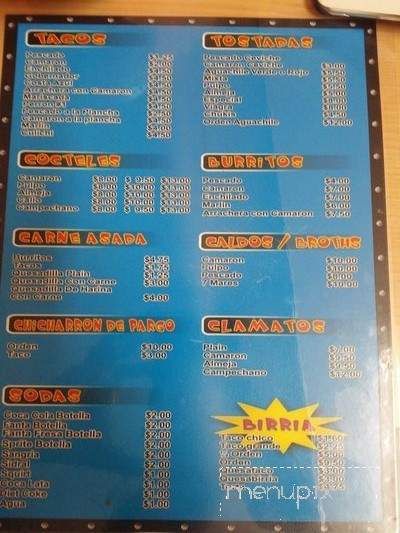 Mariscos Shop El Kiki #2 - National City, CA menu_pic