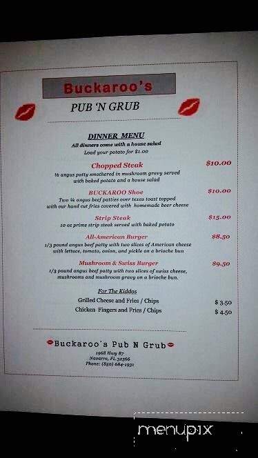 Buckaroos - Navarre, FL menu_pic