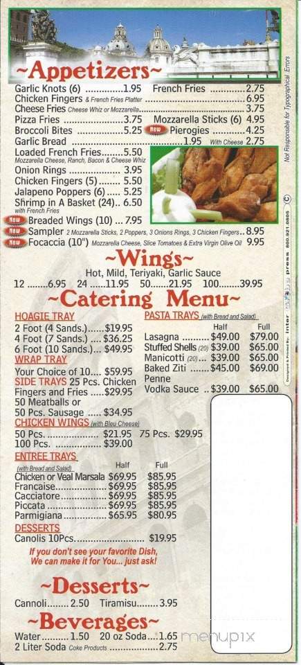 Roma Pizza II - New Britain, PA menu_pic