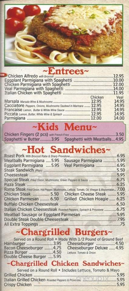 Roma Pizza II - New Britain, PA menu_pic