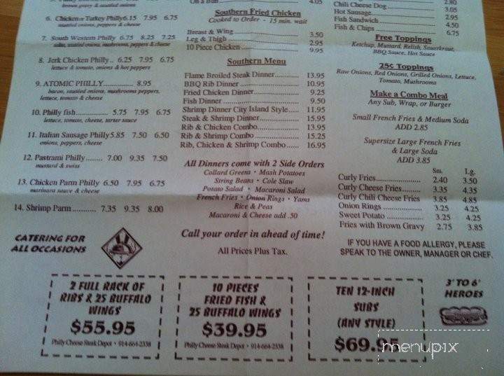 Philly Chesesteak Factory - New Rochelle, NY menu_pic