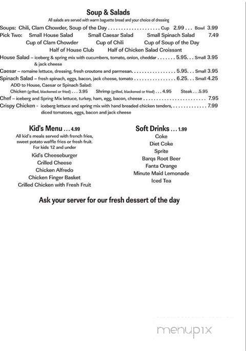 Sand Bar Cafe - New Smyrna Beach, FL menu_pic