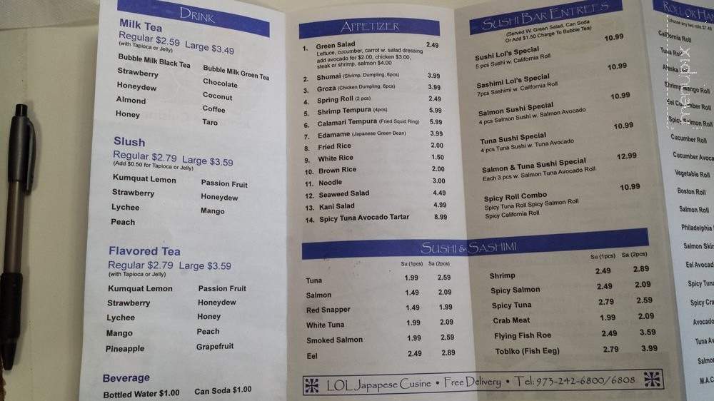Lol Japanese Cuisine - Hibachi - Newark, NJ menu_pic