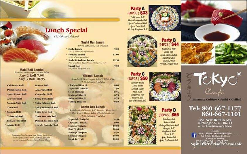 Tokyo Cafe - Newington, CT menu_pic