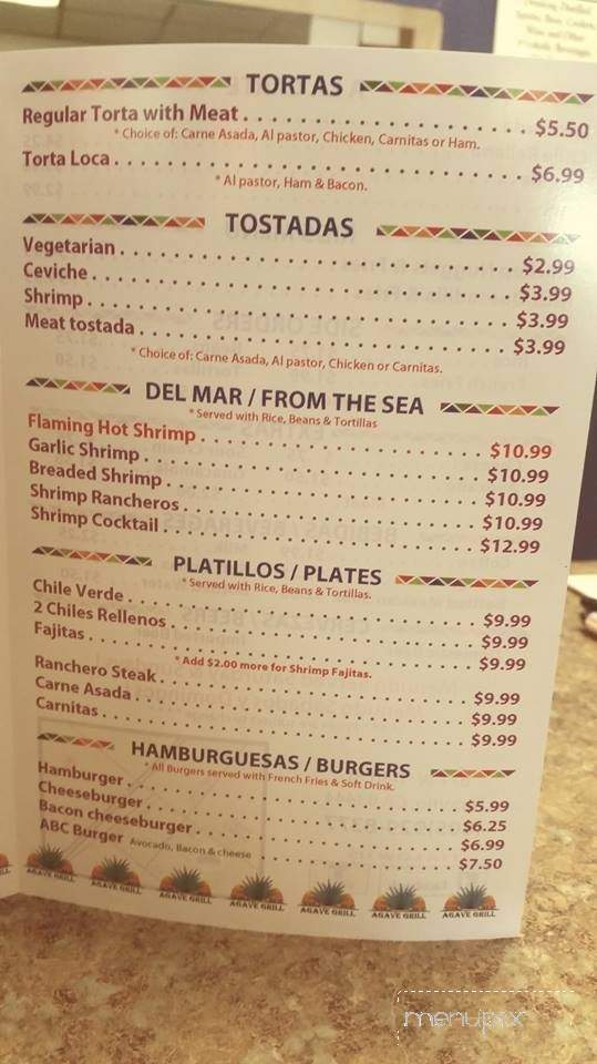 Agave Grill - Nipomo, CA menu_pic