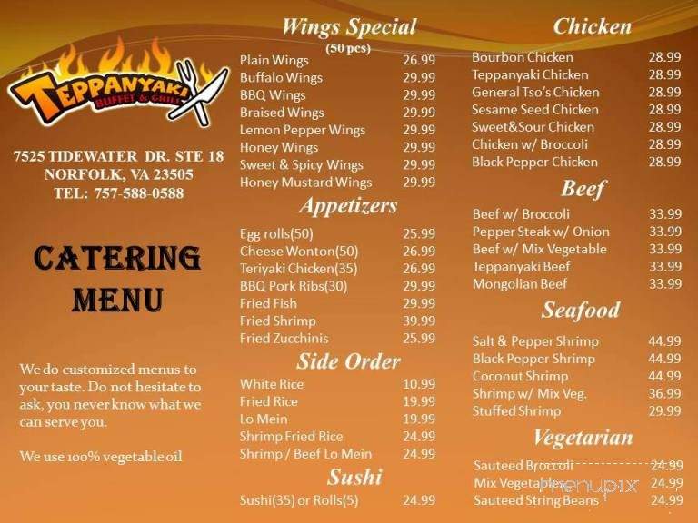 Teppanyaki Grill & Buffet - Norfolk, VA menu_pic