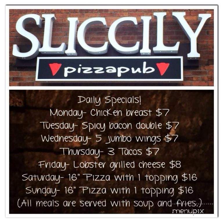 Sliccily Pizza Pub - North Riverside, IL menu_pic
