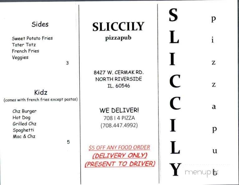 Sliccily Pizza Pub - North Riverside, IL menu_pic