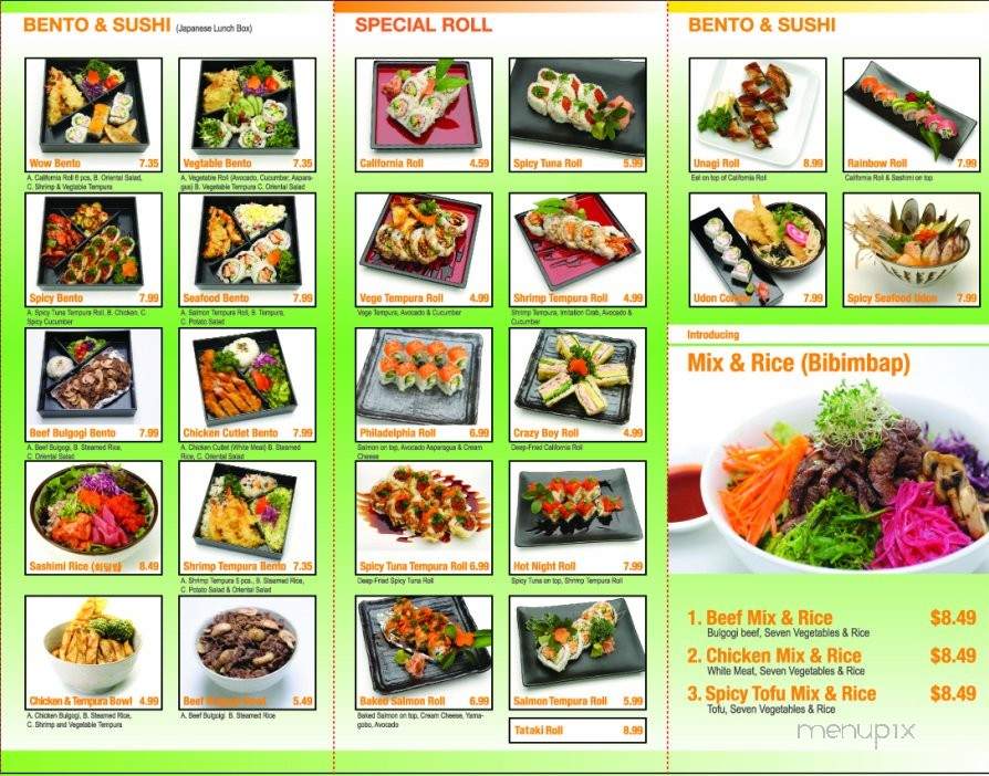 Wow Bento & Roll - Northridge, CA menu_pic