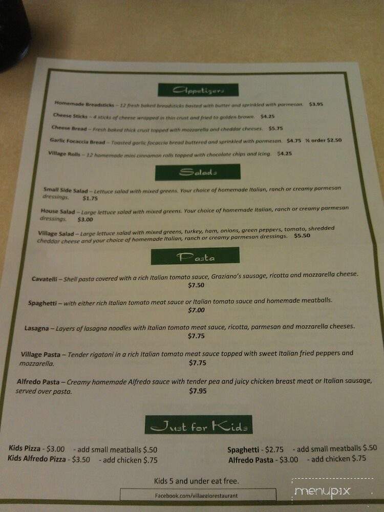 Villaggio - Norwalk, IA menu_pic
