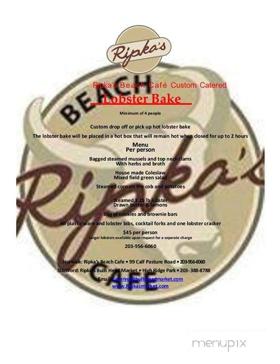 Ripka's Beach Cafe - Norwalk, CT menu_pic