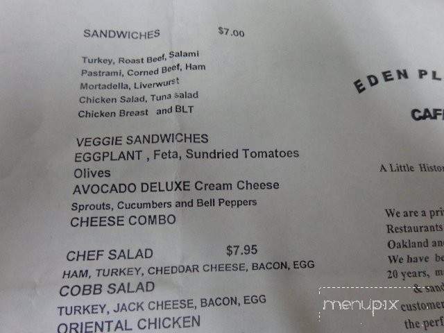 Eden Plaza Cafe - Oakland, CA menu_pic
