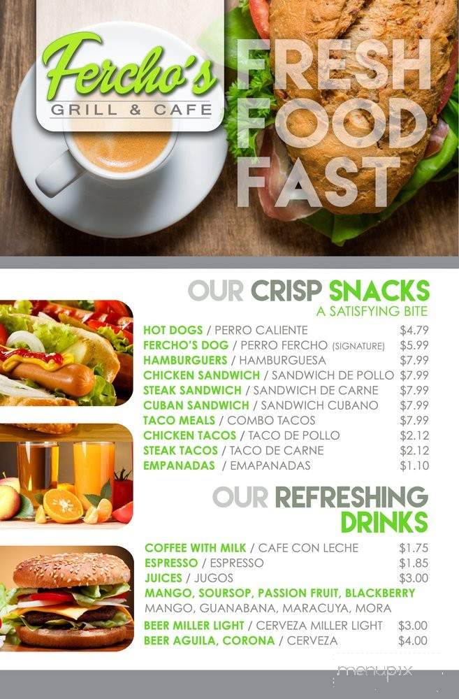 Fercho's Grill and Cafe - Oakland Park, FL menu_pic