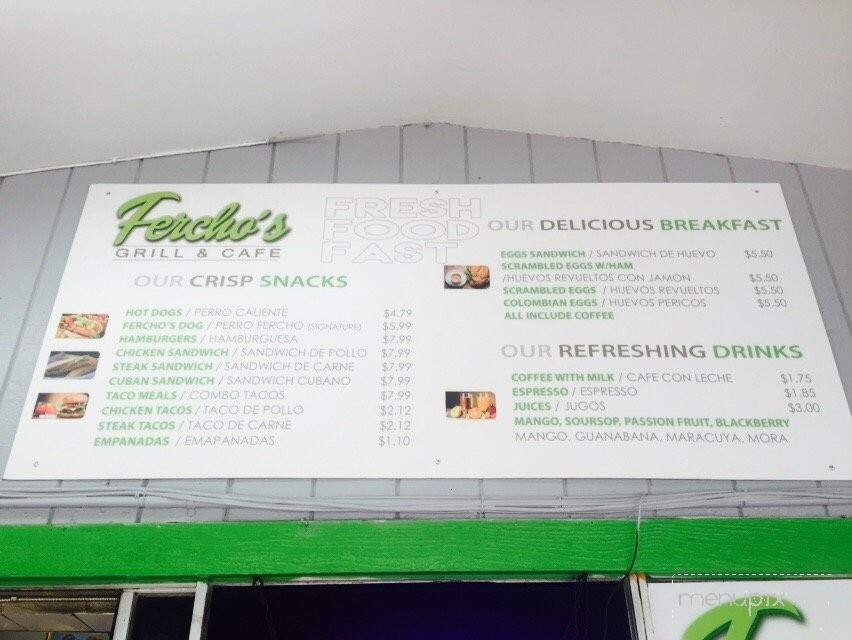 Fercho's Grill and Cafe - Oakland Park, FL menu_pic