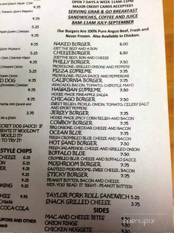 Dog Shack - Ocean City, NJ menu_pic