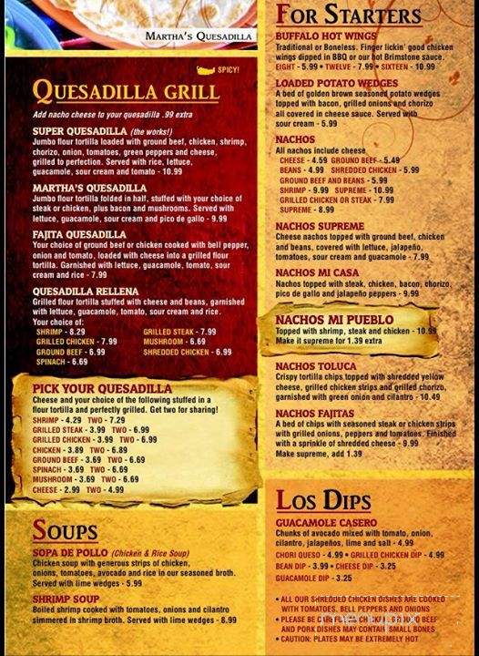Mi Casa Mexican Restaurant - Ossian, IN menu_pic
