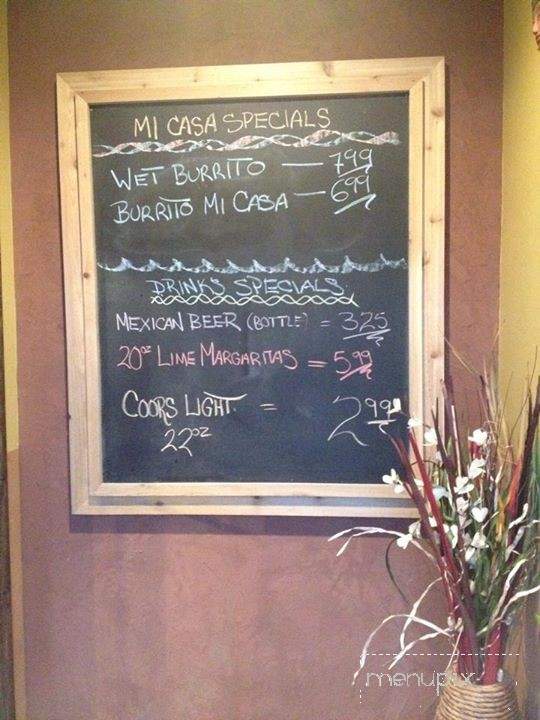 Mi Casa Mexican Restaurant - Ossian, IN menu_pic
