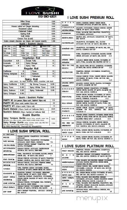 I Love Sushi - Oxford, OH menu_pic