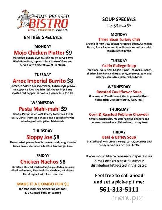 Time Pressed Bistro - Palm Beach Gardens, FL menu_pic