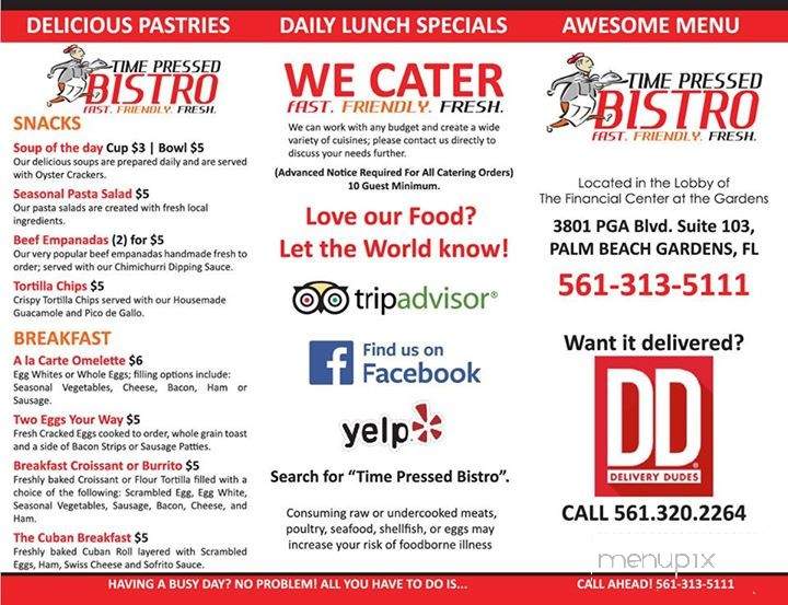 Time Pressed Bistro - Palm Beach Gardens, FL menu_pic
