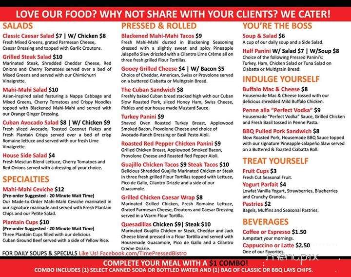 Time Pressed Bistro - Palm Beach Gardens, FL menu_pic