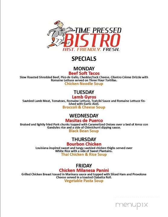 Time Pressed Bistro - Palm Beach Gardens, FL menu_pic
