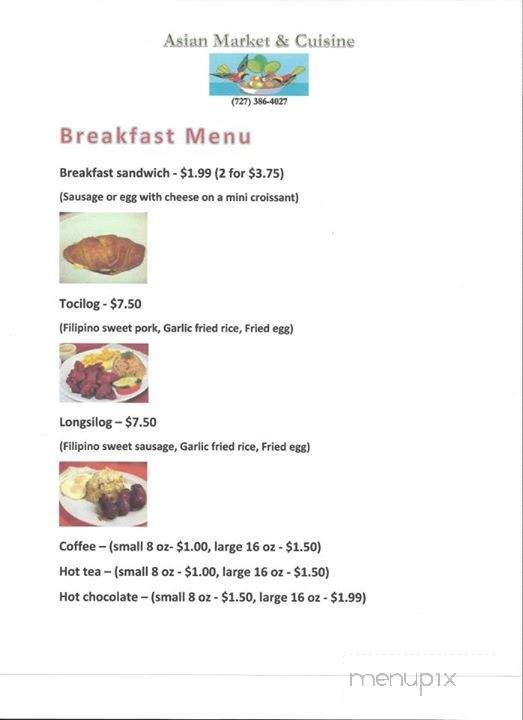 Asian Market & Cuisine - Palm Harbor, FL menu_pic