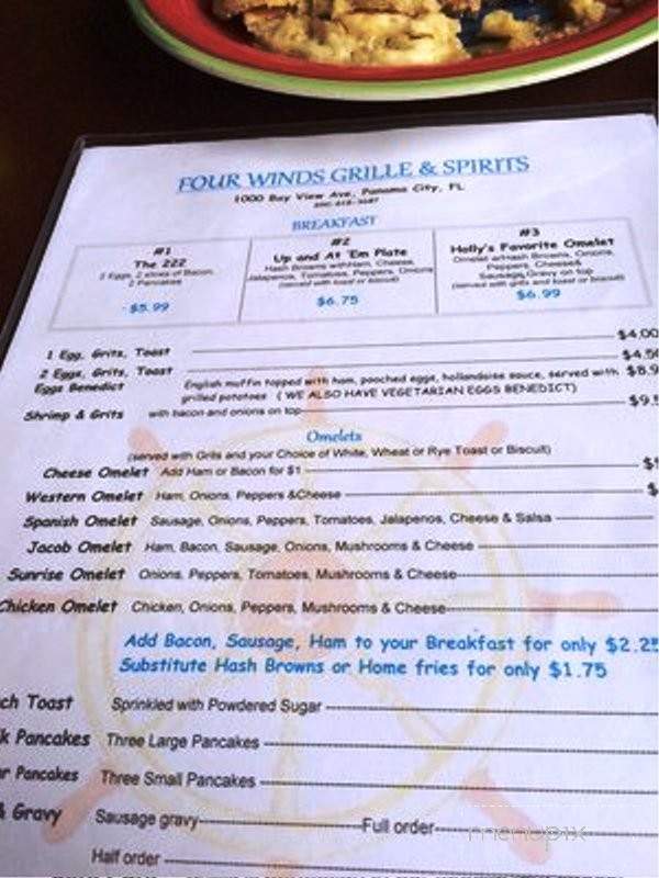 Four Winds Grille & Spirits - Panama City, FL menu_pic