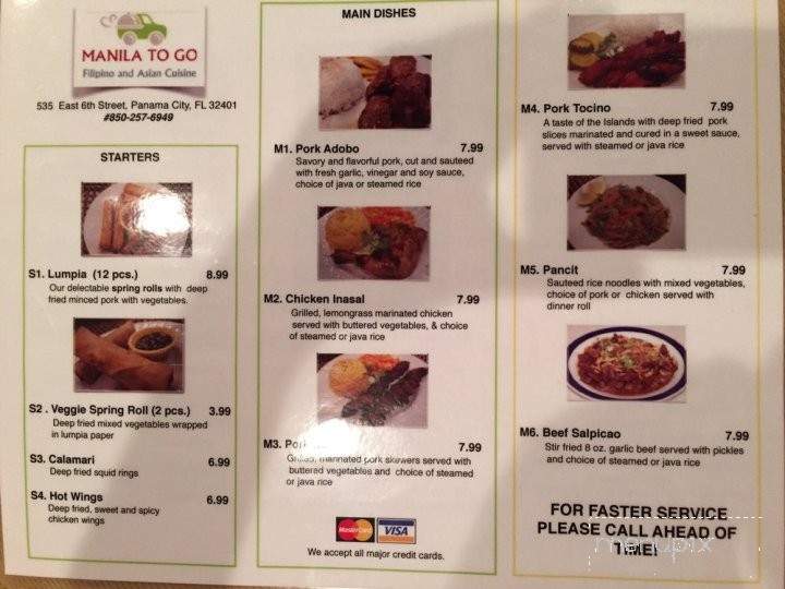 Manila To Go - Panama City, FL menu_pic