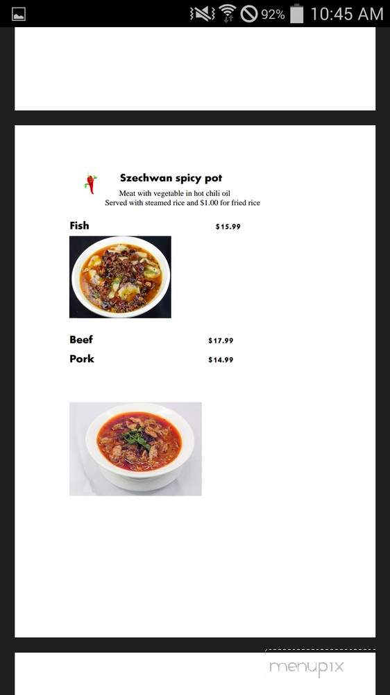 Shanghai Kitchen - Peachtree City, GA menu_pic