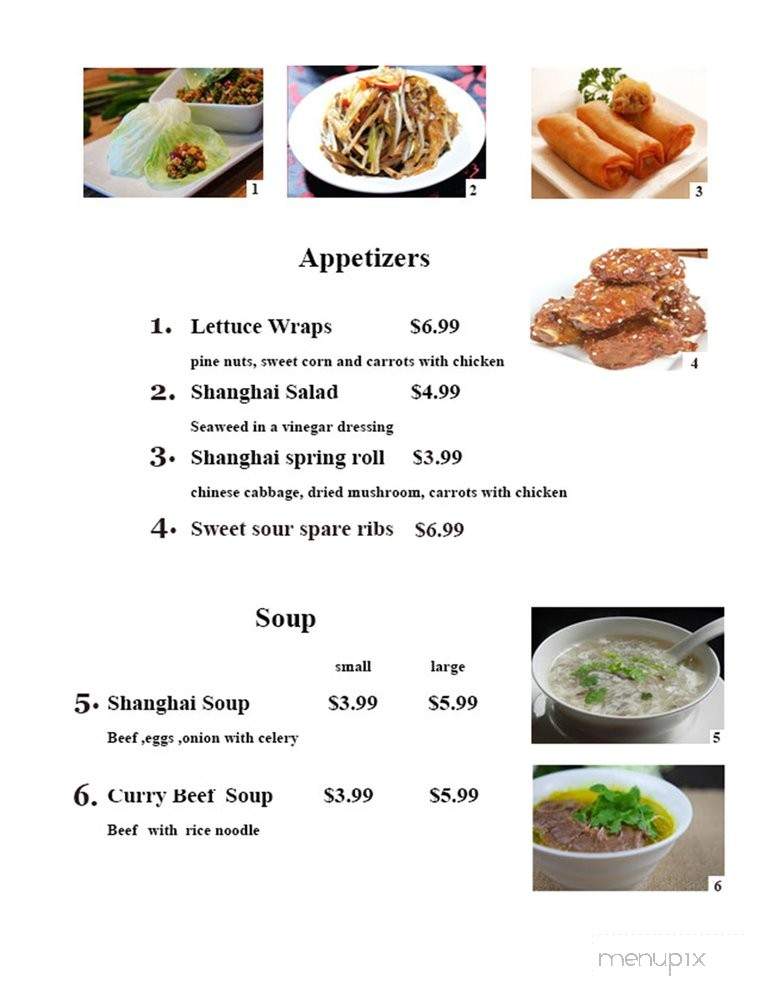 Shanghai Kitchen - Peachtree City, GA menu_pic