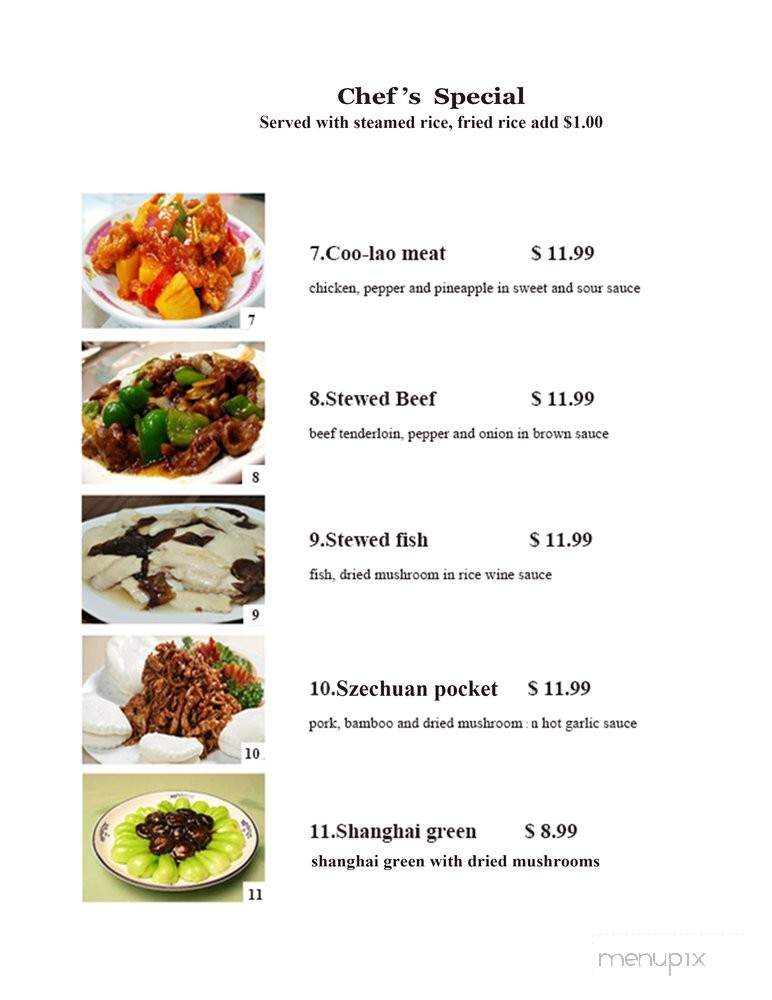 Shanghai Kitchen - Peachtree City, GA menu_pic