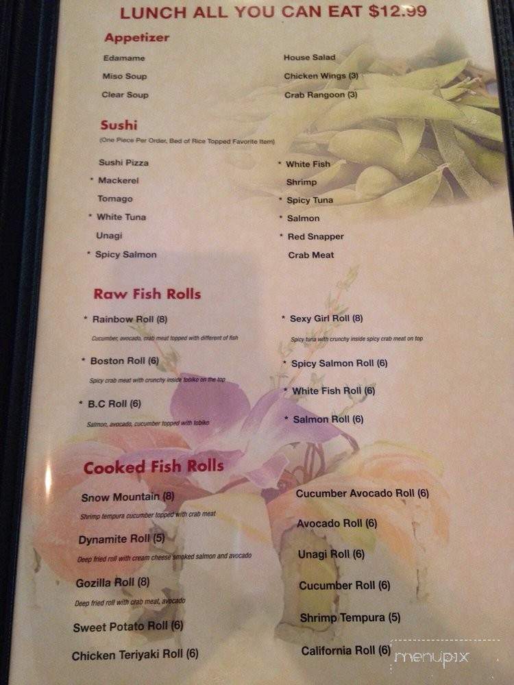 Watami Sushi - Pendleton, IN menu_pic
