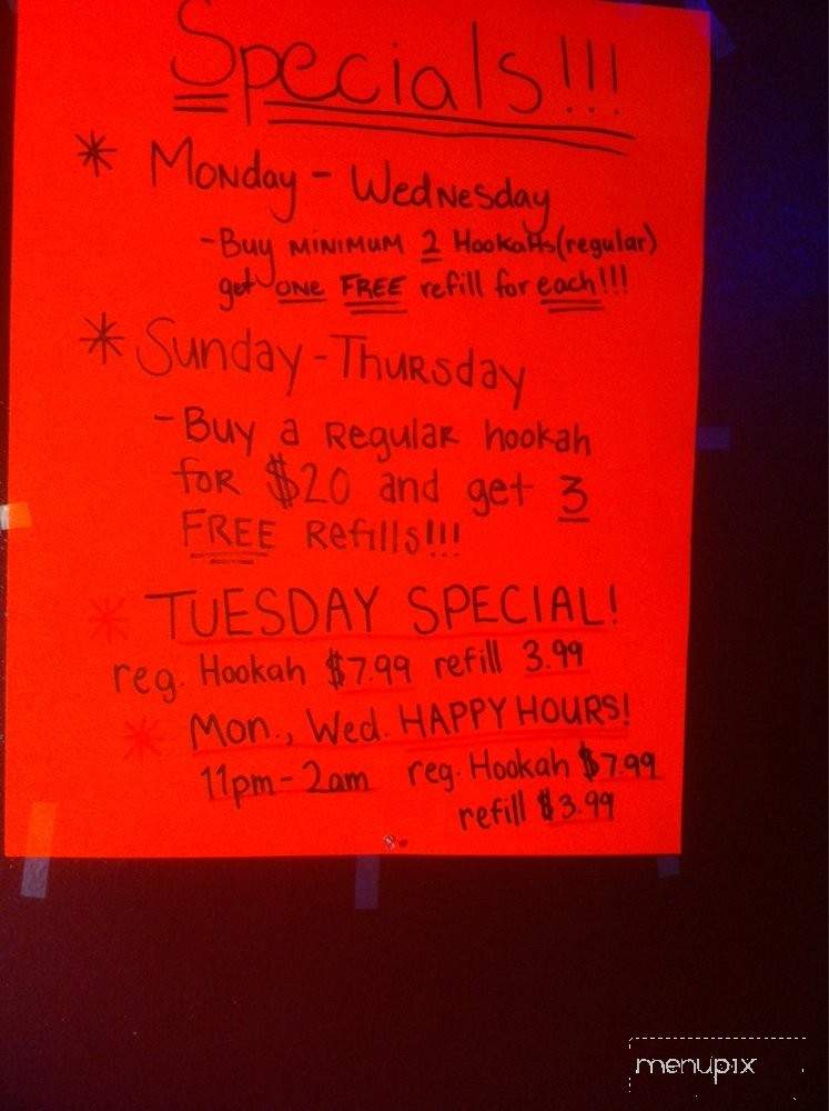 Narah Hookah Lounge - Perris, CA menu_pic