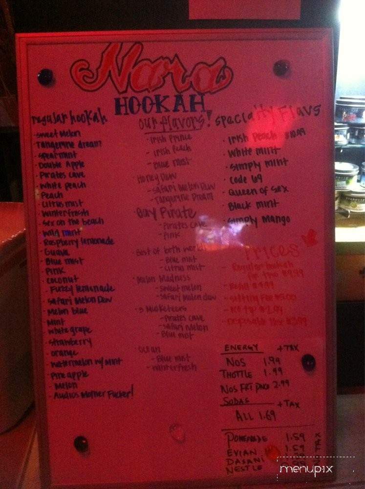 Narah Hookah Lounge - Perris, CA menu_pic