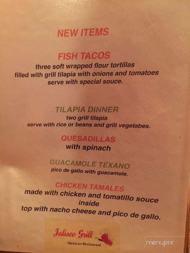 Jalisco Grill - Perry, GA menu_pic