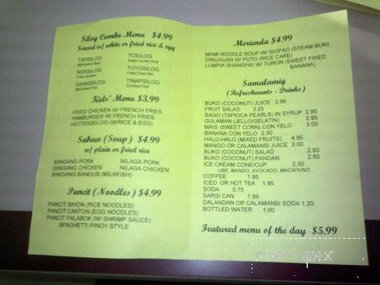 Phillippine Jeepney Grill - Philadelphia, PA menu_pic