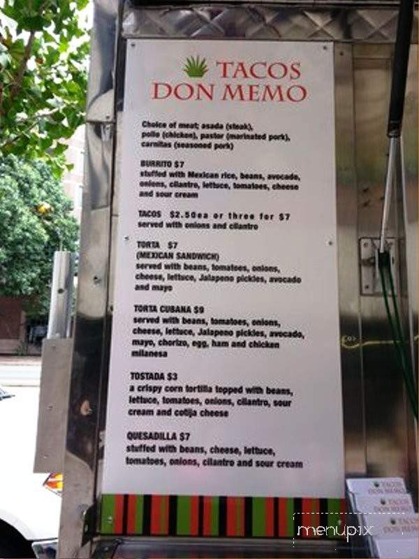 Tacos Don Memo - Philadelphia, PA menu_pic