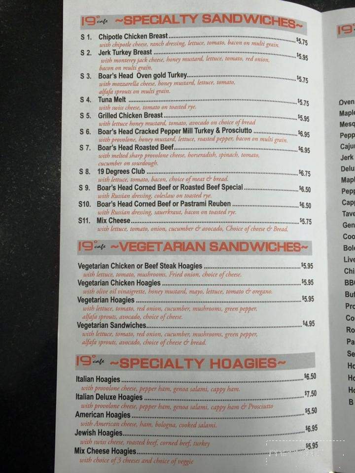 19 Degrees Cafe - Philadelphia, PA menu_pic