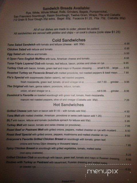 Flo's Diner - Pittsfield, MA menu_pic