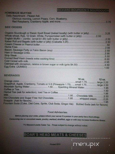 Flo's Diner - Pittsfield, MA menu_pic