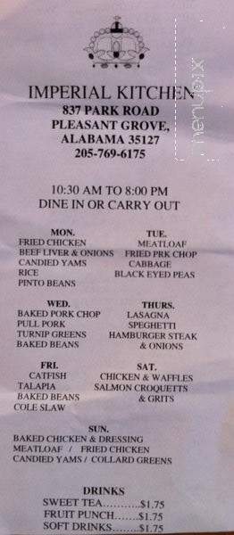 Imperial Kitchen - Pleasant Grove, AL menu_pic