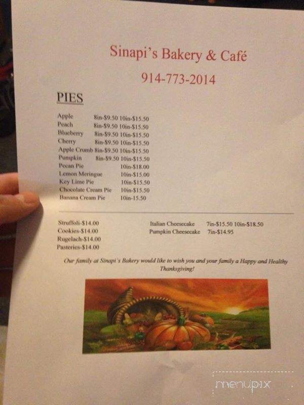Sinapi's Italian Bakery - Pleasantville, NY menu_pic