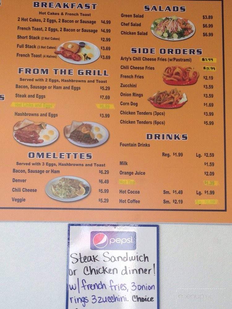 Arty's Burgers - Pomona, CA menu_pic