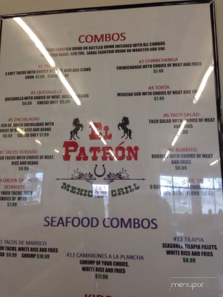 El Patron - Pontiac, MI menu_pic
