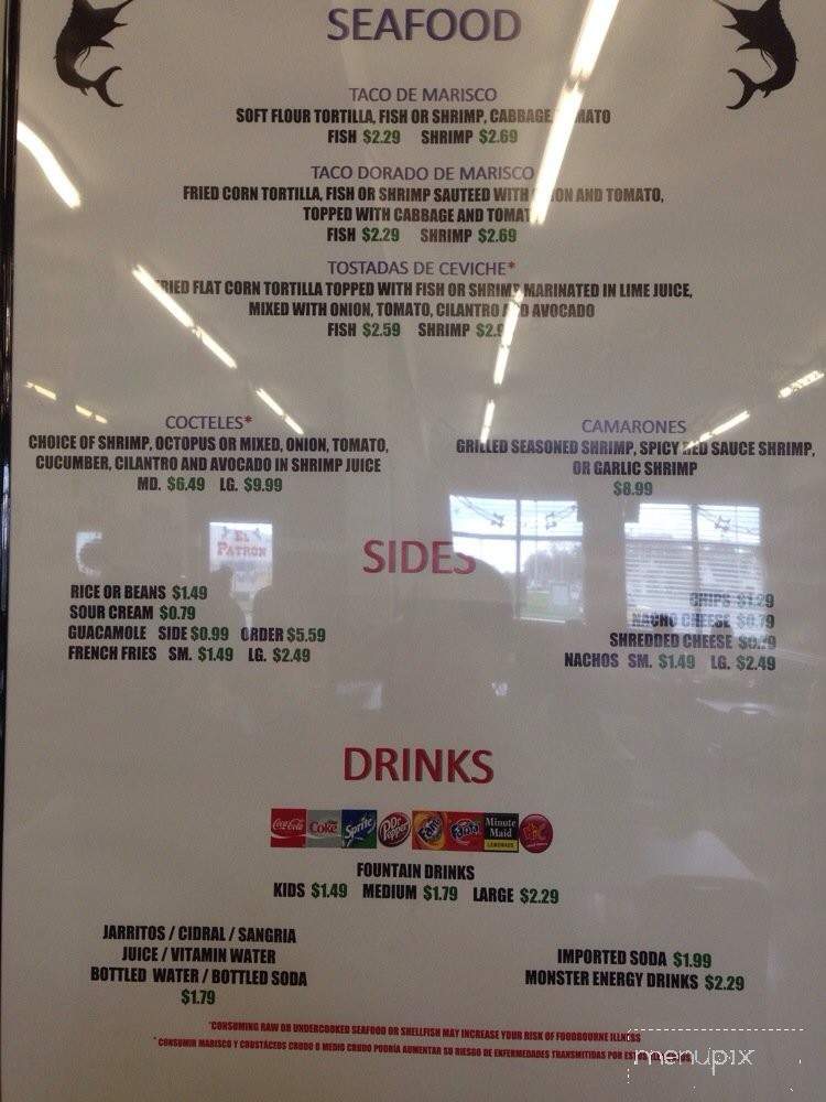 El Patron - Pontiac, MI menu_pic