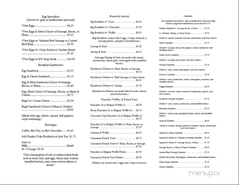 Golden Breakfast - Pooler, GA menu_pic