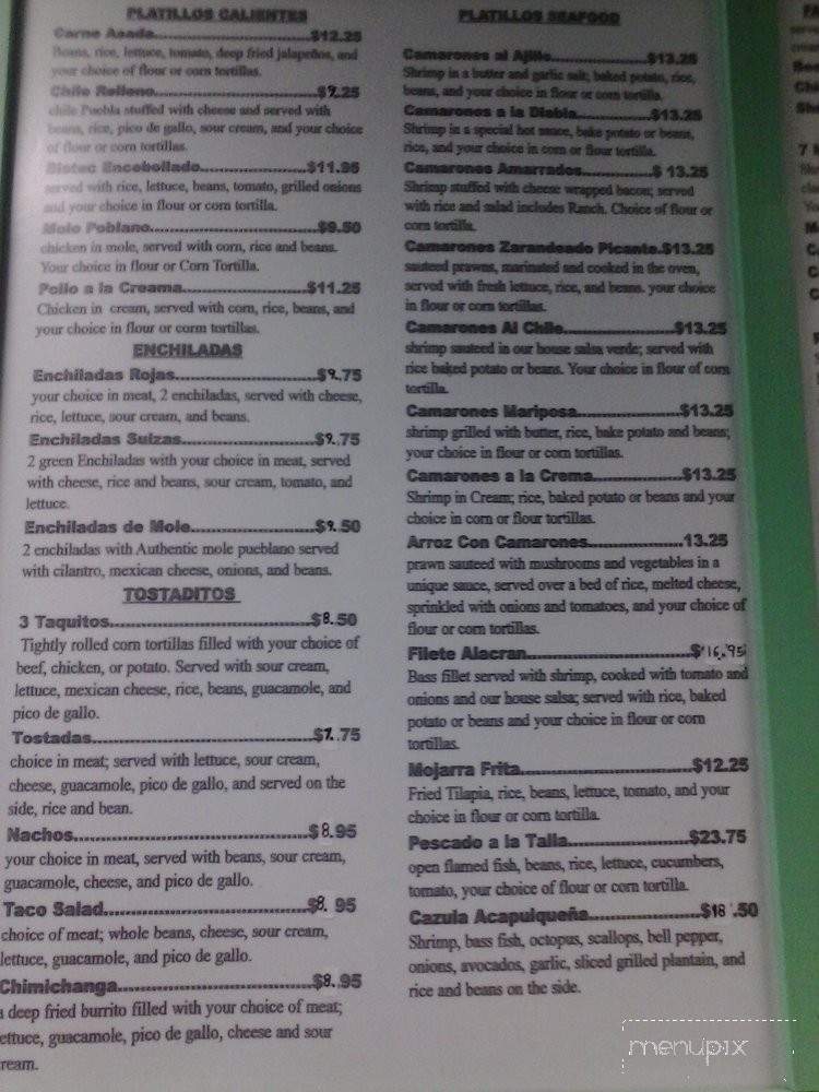 Acapulco Grill - Portland, OR menu_pic